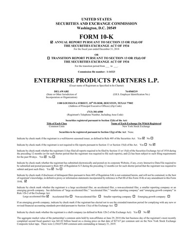Thumbnail Enterprise Products Annual Report 2018
