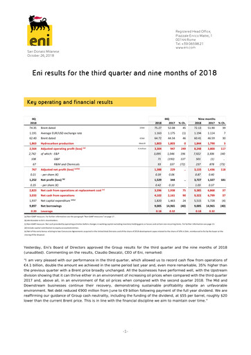 Thumbnail ENI Quarterly Report 2018-q3