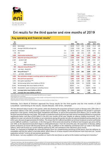 Thumbnail ENI Quarterly Report 2019-q3