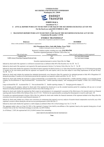Thumbnail Energy Transfer LP
 Annual Report 2024