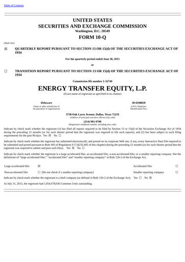 Vorschaubild Energy Transfer LP
 Quartalsbericht 2015-q2