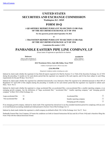 Thumbnail Energy Transfer LP
 Quarterly Report 2022-q3