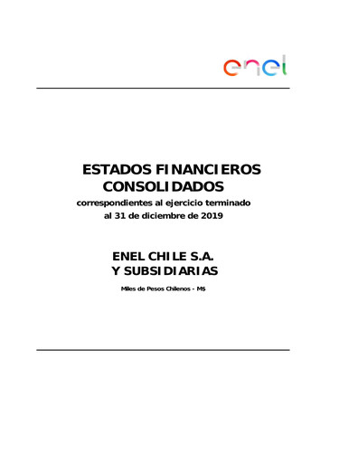 Thumbnail Enel Chile
 Financial Statement 2019