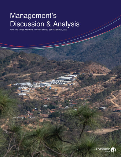 Thumbnail Endeavour Silver Quarterly Report 2023-q3
