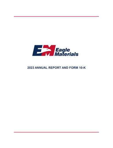 Thumbnail Eagle Materials
 Annual Report 2023