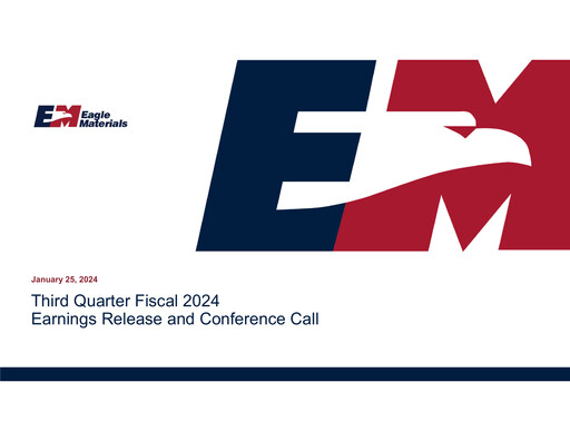 Thumbnail Eagle Materials
 Quarterly Report 2024-q3