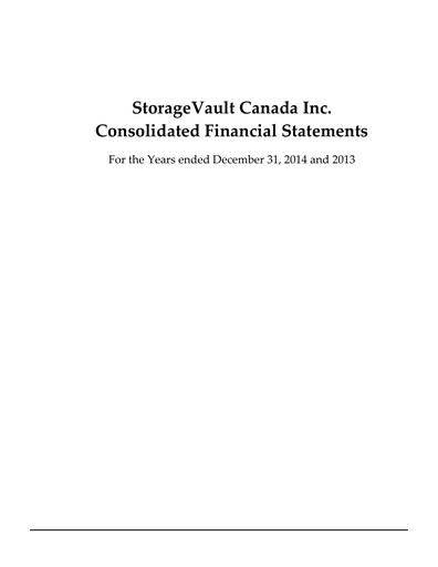 Vorschaubild StorageVault Canada Finanzmitteilung 2014