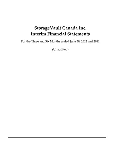 Miniature StorageVault Canada Rapport trimestriel 2012-q2
