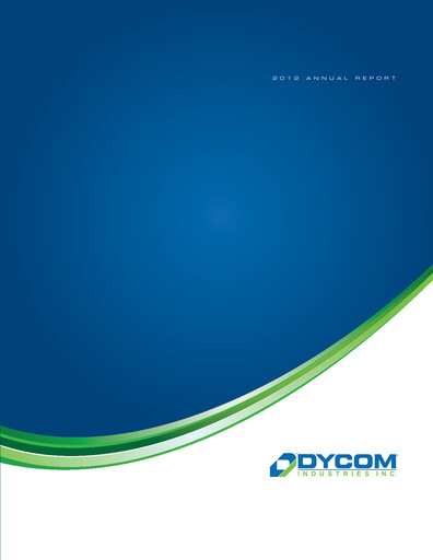 Miniature Dycom Industries Rapport annuel 2012