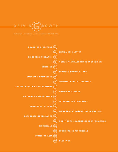 Thumbnail Dr. Reddy's Laboratories Annual Report 2001-2002