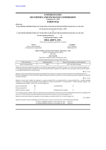 Miniature Dillard's
 Rapport trimestriel 2025-q3