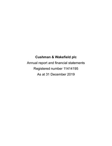 Miniature Cushman & Wakefield
 Rapport annuel 2019