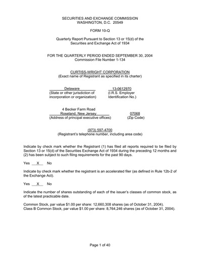 Vorschaubild Curtiss-Wright
 Quartalsbericht 2004-q3