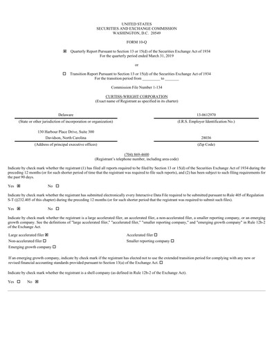 Thumbnail Curtiss-Wright
 Quarterly Report 2019-q1