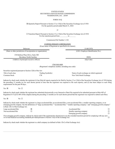 Thumbnail Curtiss-Wright
 Quarterly Report 2024-q1