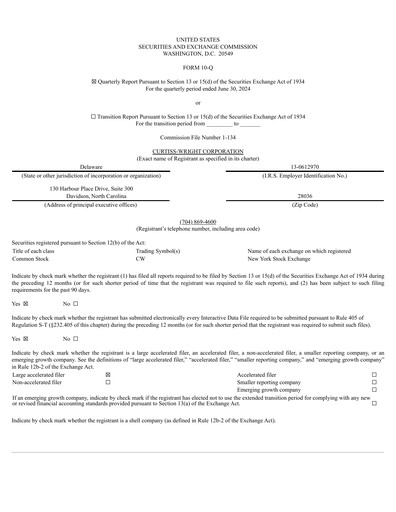 Thumbnail Curtiss-Wright
 Quarterly Report 2024-q2