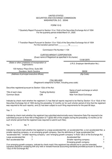 Thumbnail Curtiss-Wright
 Quarterly Report 2025-q1