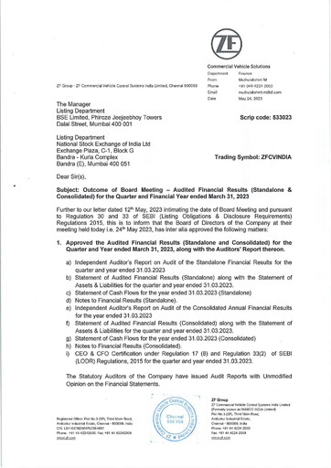 Thumbnail ZF Commercial Vehicle Control Systems India Financial Statement 2023