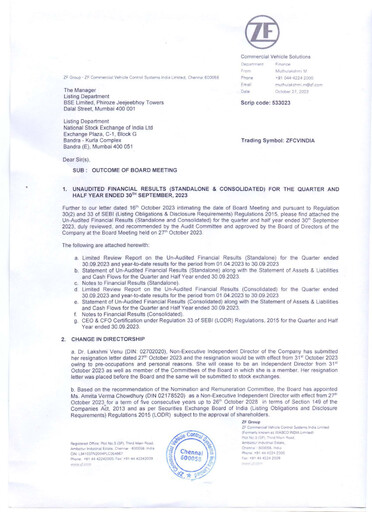 Thumbnail ZF Commercial Vehicle Control Systems India Quarterly Report 2023-q2