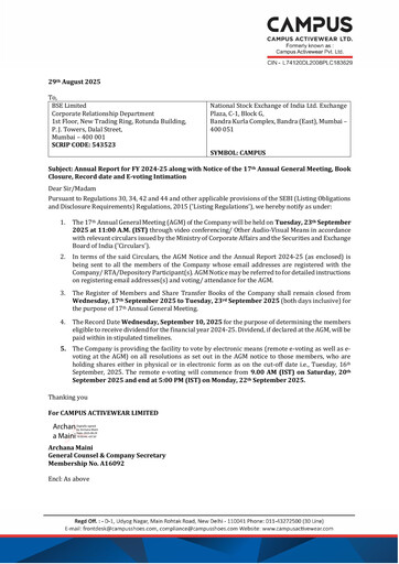 Thumbnail Campus Activewear Annual Report 2025