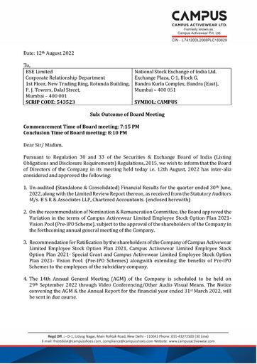 Thumbnail Campus Activewear Quarterly Report 2022-q1