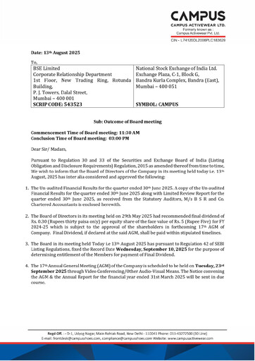 Thumbnail Campus Activewear Quarterly Report 2025-q1