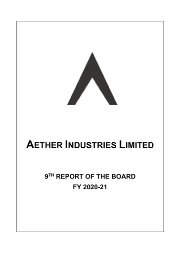 Thumbnail Aether Industries Annual Report 2020-2021