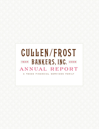 Thumbnail Cullen/Frost Bankers Annual Report 2008