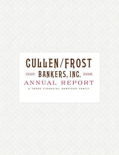 Thumbnail Cullen/Frost Bankers Annual Report 2009