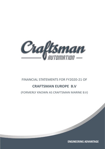 Thumbnail Craftsman Automation Financial Statement 2020-2021