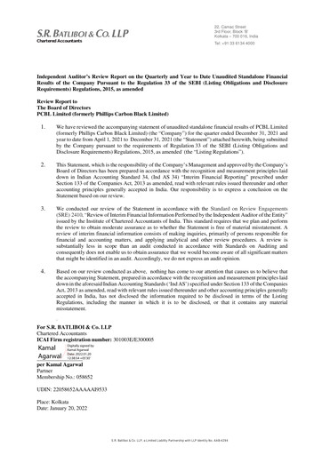 Vorschaubild PCBL Limited Quartalsbericht 2021-q3
