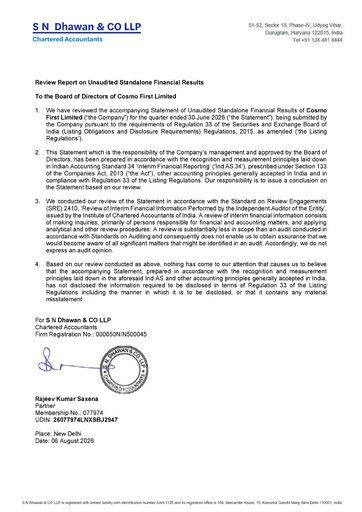 Miniature Cosmo First Rapport trimestriel 2026-q1