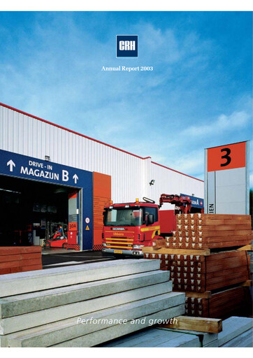 Thumbnail Cement Roadstone Holding
 Annual Report 2003