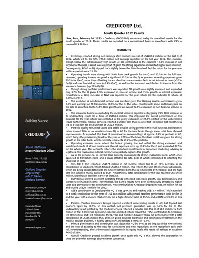 Thumbnail Credicorp Quarterly Report 2012-q4