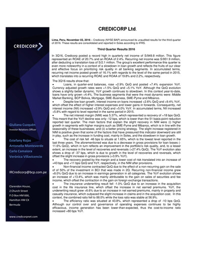 Thumbnail Credicorp Quarterly Report 2016-q3