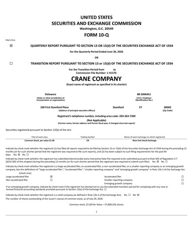 Vorschaubild Crane Company Quartalsbericht 2026-q2