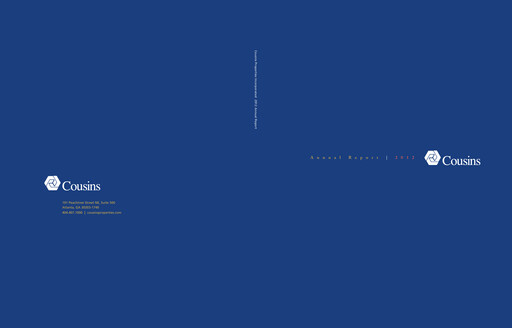 Thumbnail Cousins Properties
 Annual Report 2012