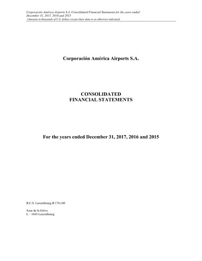 Thumbnail Corporación América Airports Financial Statement 2017