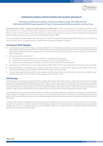 Thumbnail Corporación América Airports Quarterly Report 2022-q1