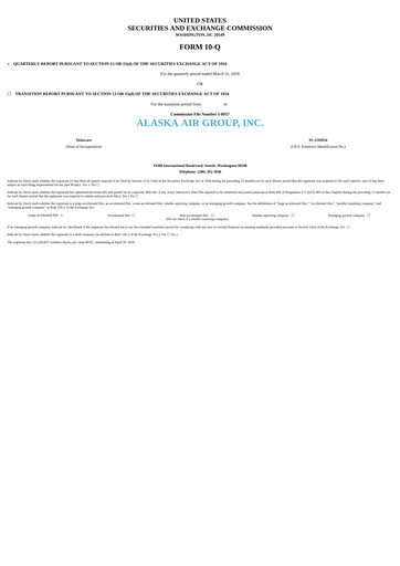 Vorschaubild Alaska Airlines
 Quartalsbericht 2018-q1
