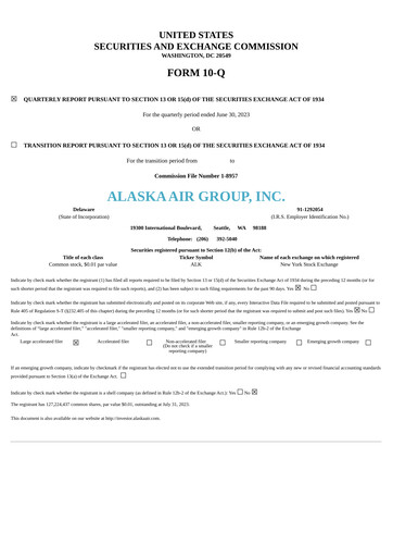 Thumbnail Alaska Airlines
 Quarterly Report 2023-q2