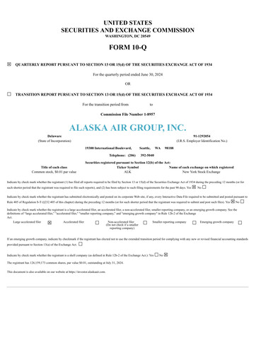 Thumbnail Alaska Airlines
 Quarterly Report 2024-q2