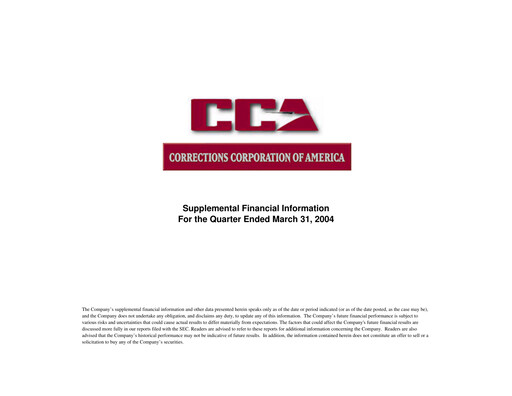 Thumbnail CoreCivic Quarterly Report 2004-q1