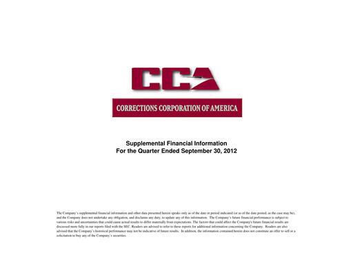 Thumbnail CoreCivic Quarterly Report 2012-q3