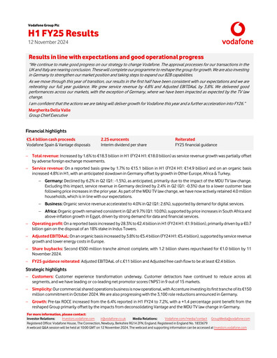 Thumbnail Vodafone Half-year Report 2025-h1