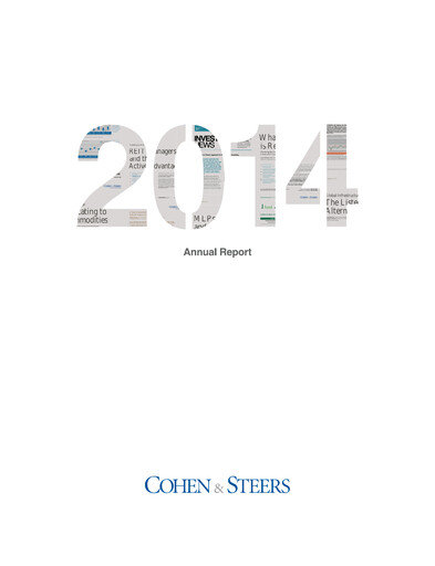 Thumbnail Cohen & Steers Annual Report 2014