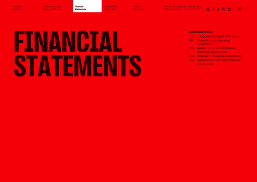 Thumbnail Coca-Cola European Partners
 Financial Statement 2025