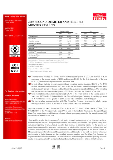 Thumbnail Coca-Cola FEMSA Quarterly Report 2007-q2