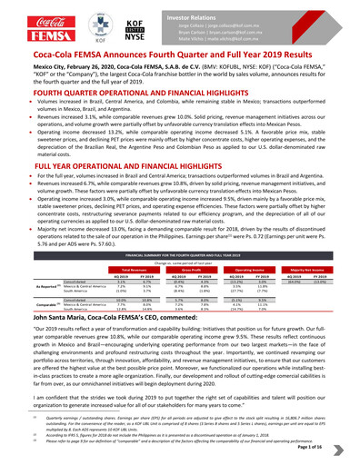 Thumbnail Coca-Cola FEMSA Quarterly Report 2019-q4