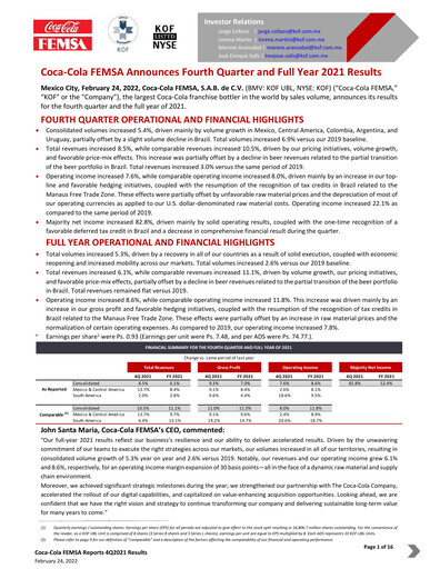Thumbnail Coca-Cola FEMSA Quarterly Report 2021-q4